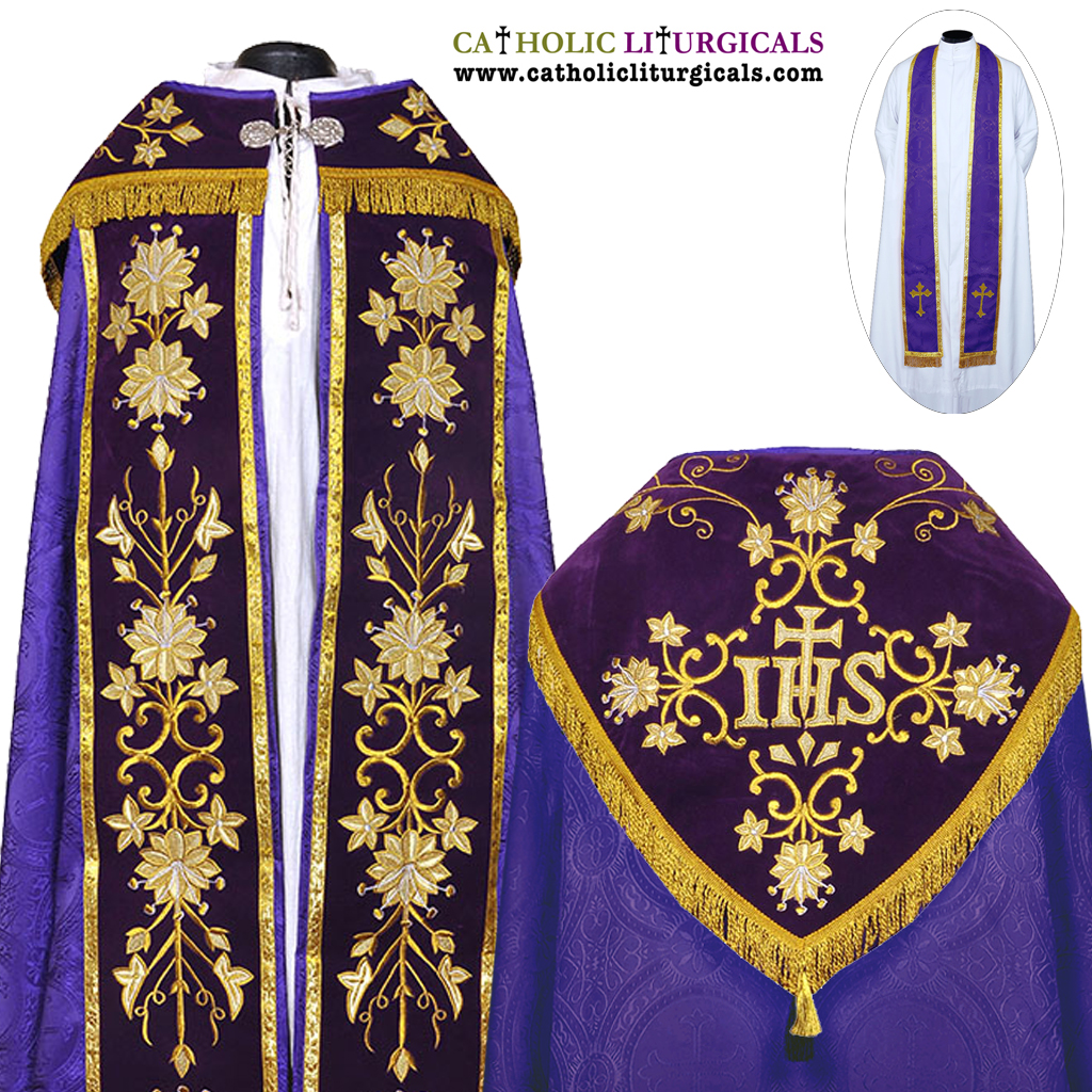Cope Vestment&nbsp;Purple Cope & Stole Set