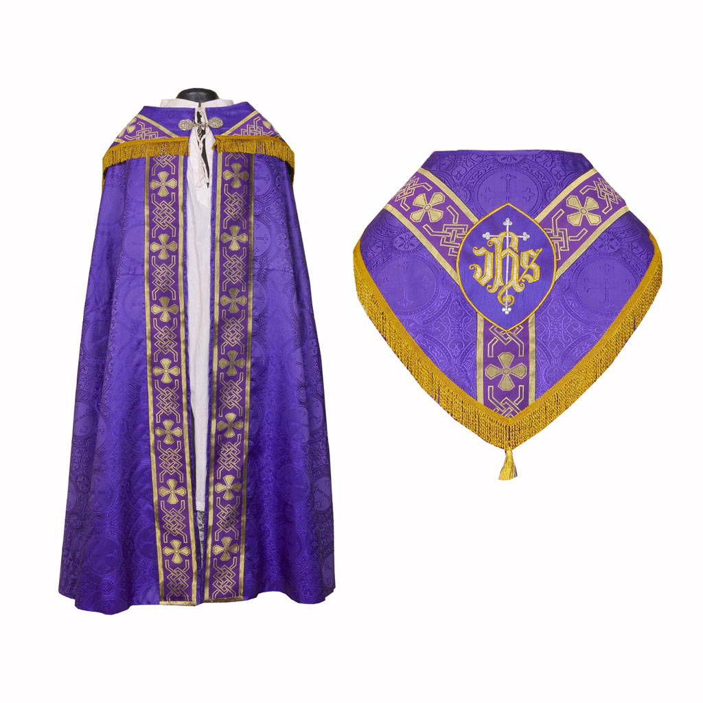 Cope Vestment&nbsp;Purple Cope & Stole Set IHS