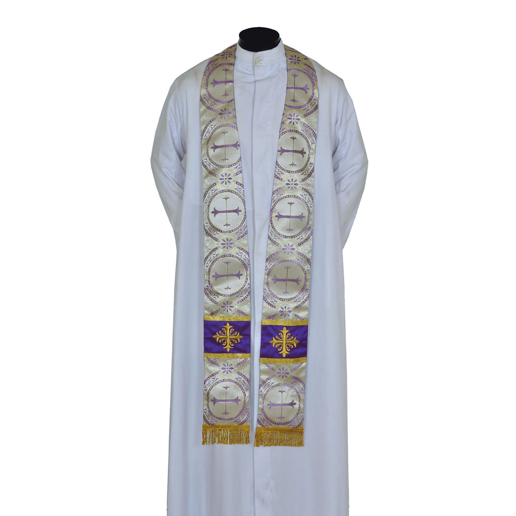 Priest Stoles&nbsp;Metallic Purple - Priest Stole