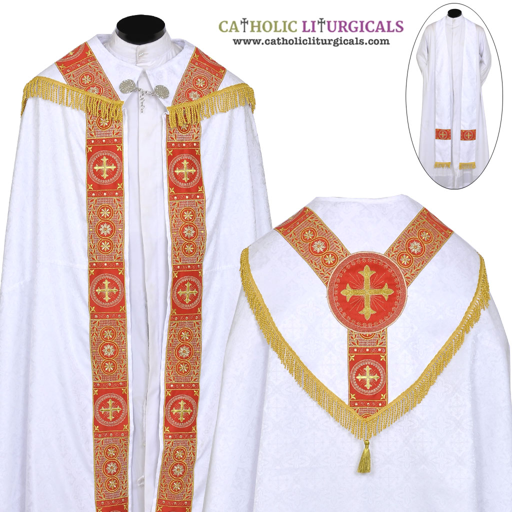 Cope Vestment&nbsp;White Cope & Stole Set