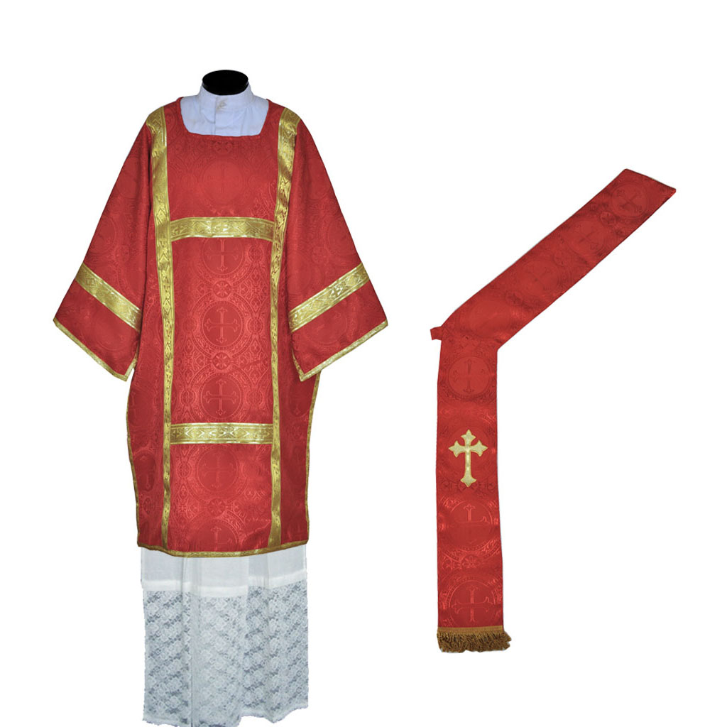 Deacon Dalmatics&nbsp;Red Deacon Dalmatic Vestment & Mass Set
