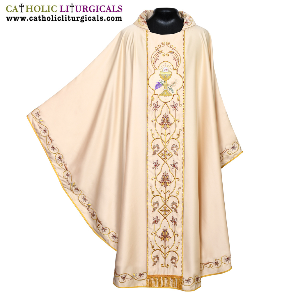Gothic Chasubles Ivory Vestment & Stole Set