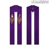 Priest Stoles - Purple Priest Stole - PX & Holy Spirit Embroidery