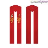 Priest Stoles - Red Priest Stole - PX & Holy Spirit Embroidery