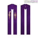 Priest Stoles - Purple Priest Stole - PX & Cross Embroidery