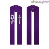 Priest Stoles - Purple Priest Stole - Cross & Nails Embroidery